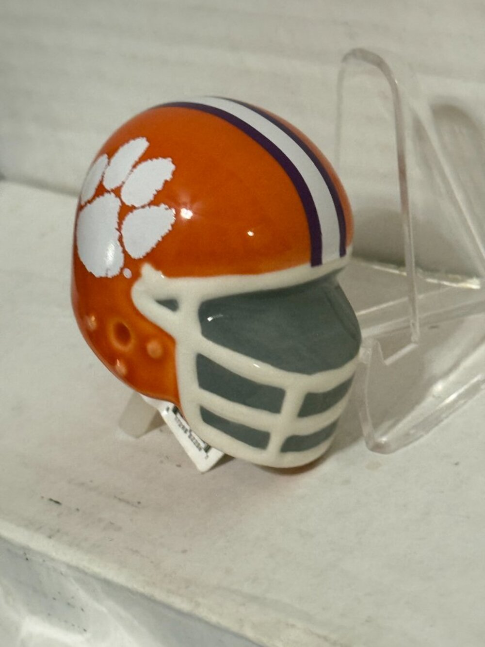 Nora Fleming Mini Clemson Tigers Football Helmet Ceramic Charm A310